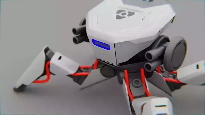 Combat Droid CELL  rigged character 3D model