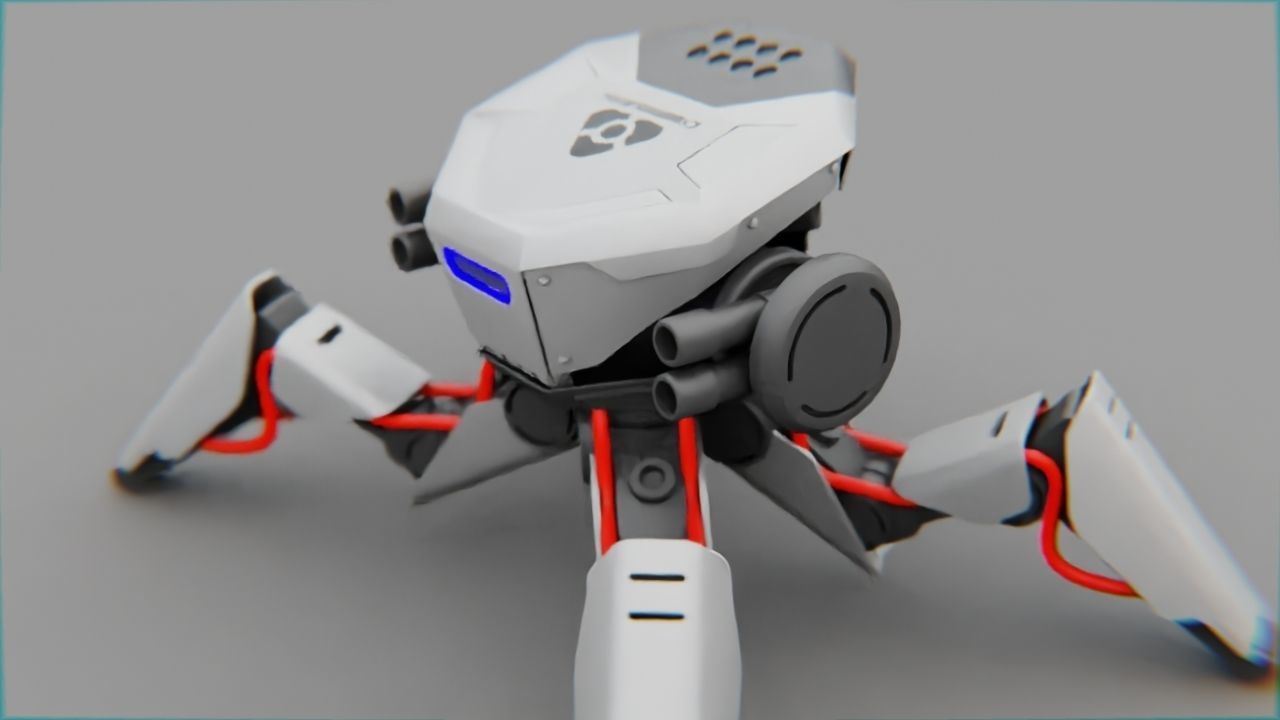 Combat Droid CELL  rigged character 3D model_14