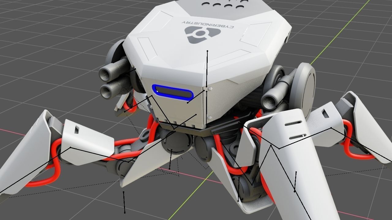 Combat Droid CELL  rigged character 3D model_26