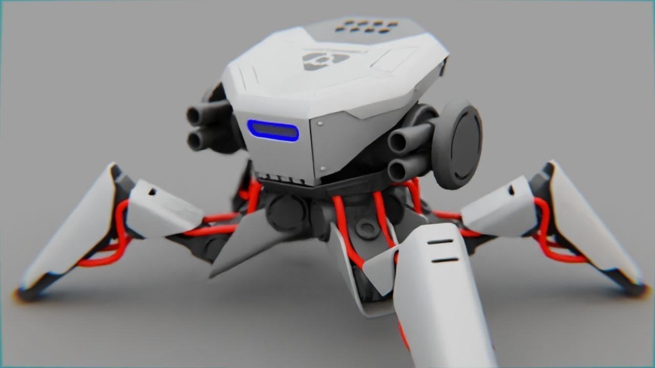 Combat Droid CELL  rigged character 3D model_15