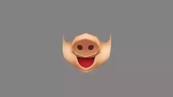 cartoon pig face mask - animal mask
