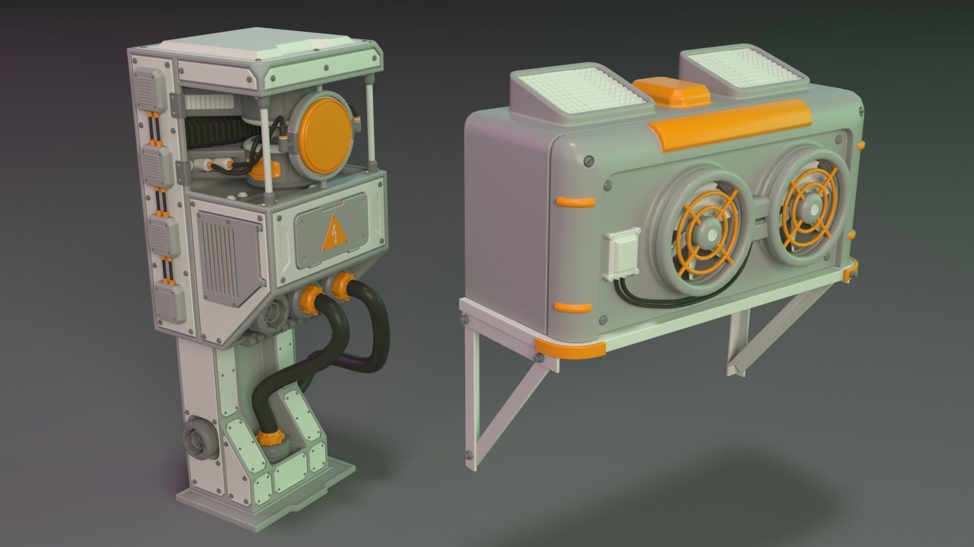 Wall Electric Props 1 - 20 pieces 3D model_5