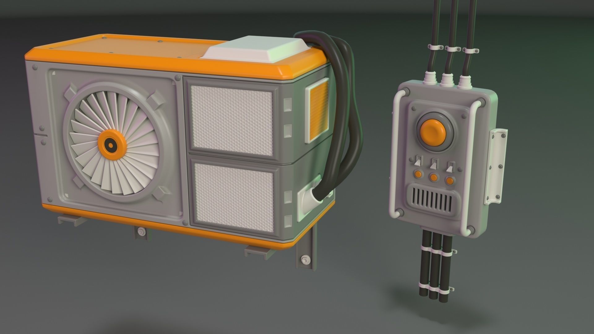 Wall Electric Props 1 - 20 pieces 3D model_6