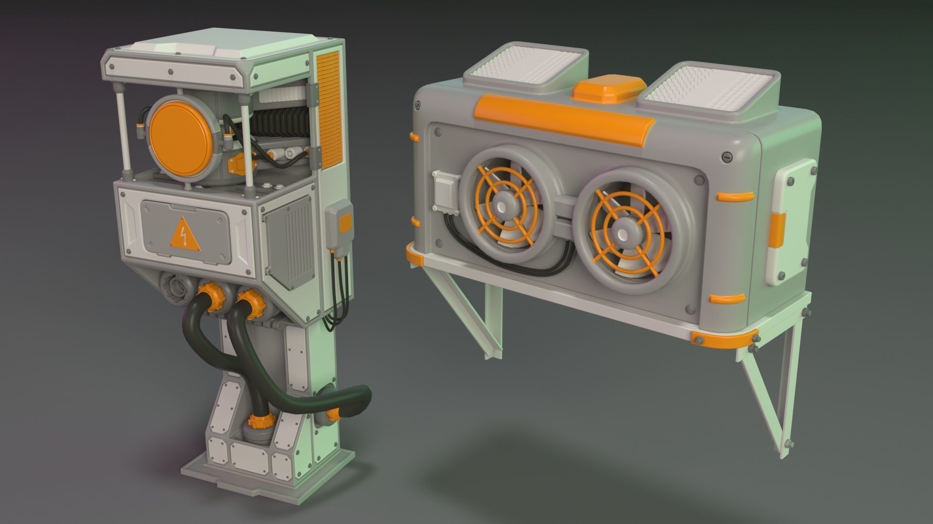 Wall Electric Props 1 - 20 pieces 3D model_4