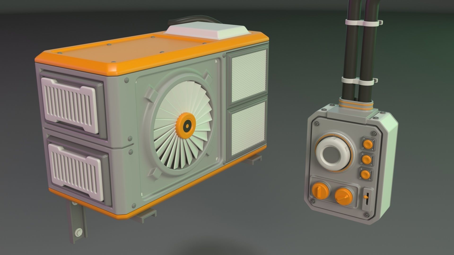 Wall Electric Props 1 - 20 pieces 3D model_8