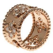CG302 gold and diamond flower band ring 3D print model_2