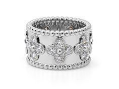 CG302 gold and diamond flower band ring 3D print model_12