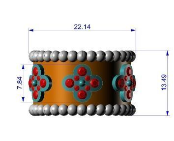 CG302 gold and diamond flower band ring 3D print model_25