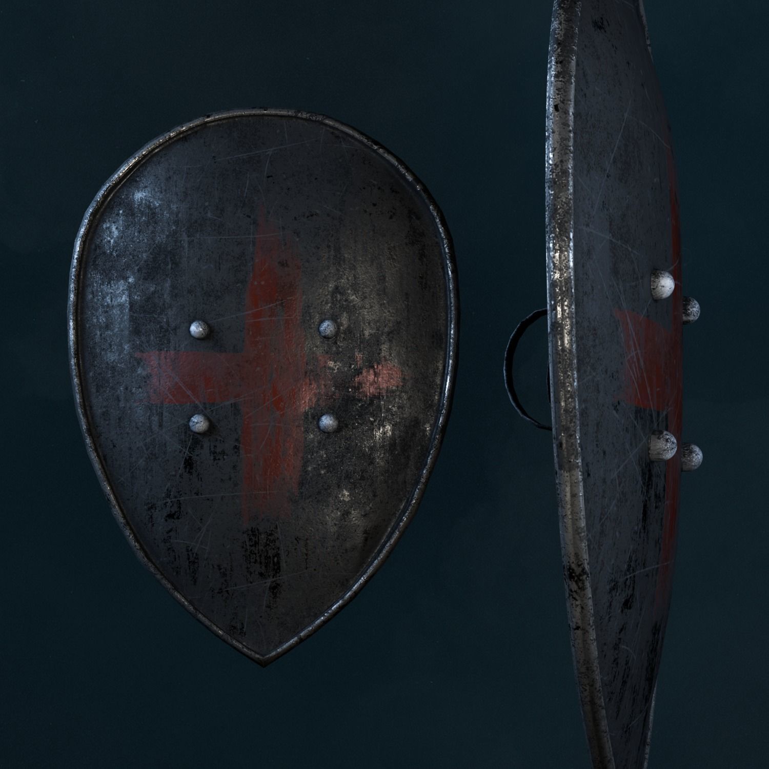 The Knight in armor Low-poly 3D model_12