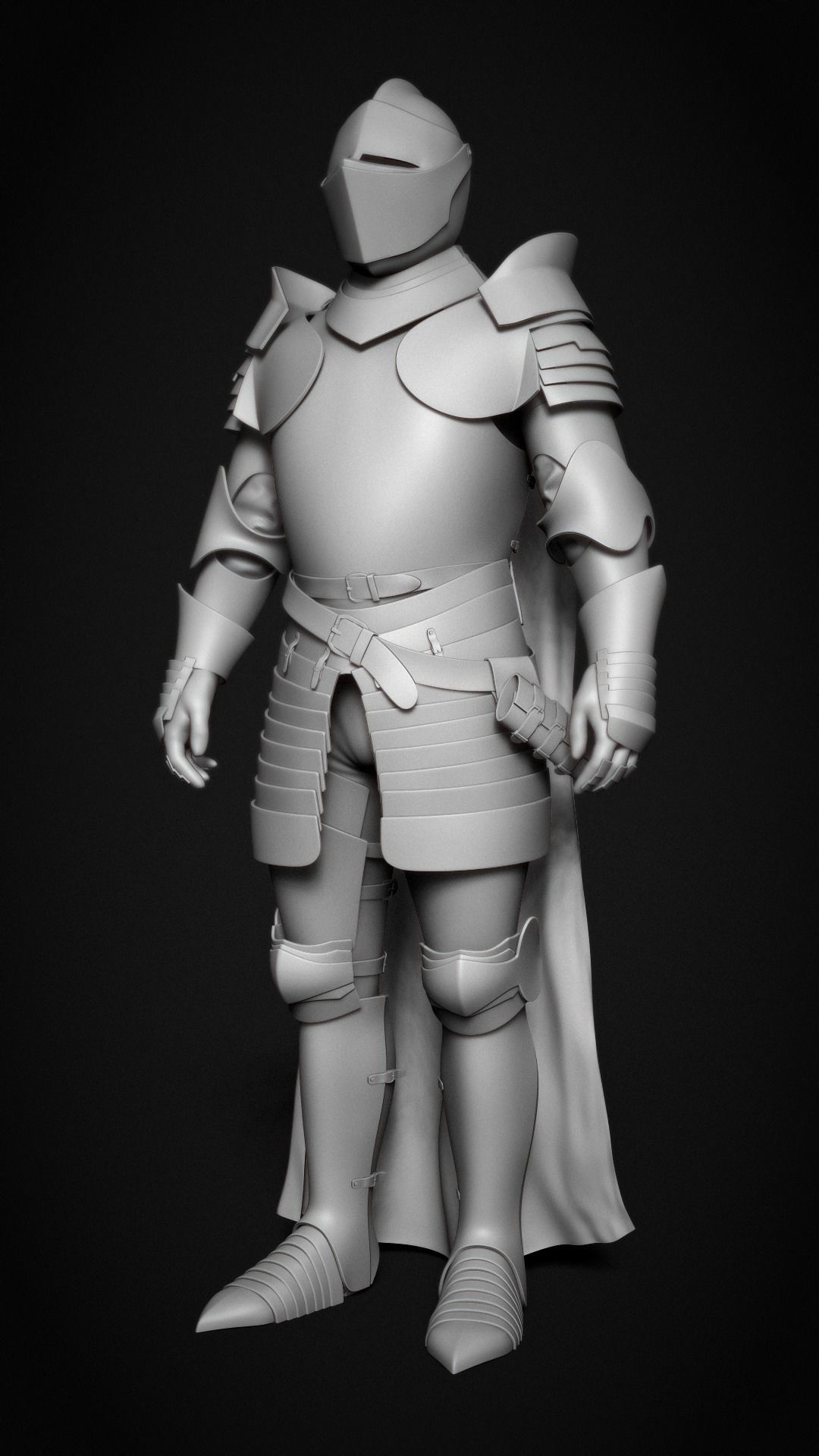 The Knight in armor Low-poly 3D model_8