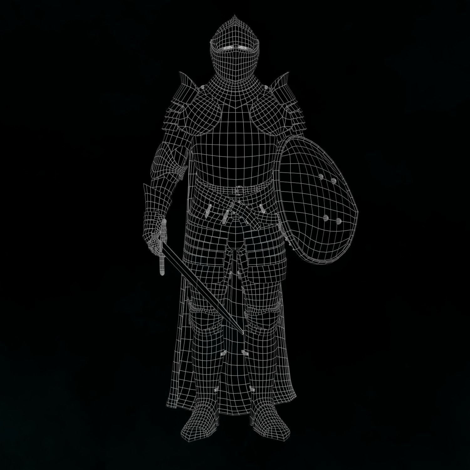 The Knight in armor Low-poly 3D model_14