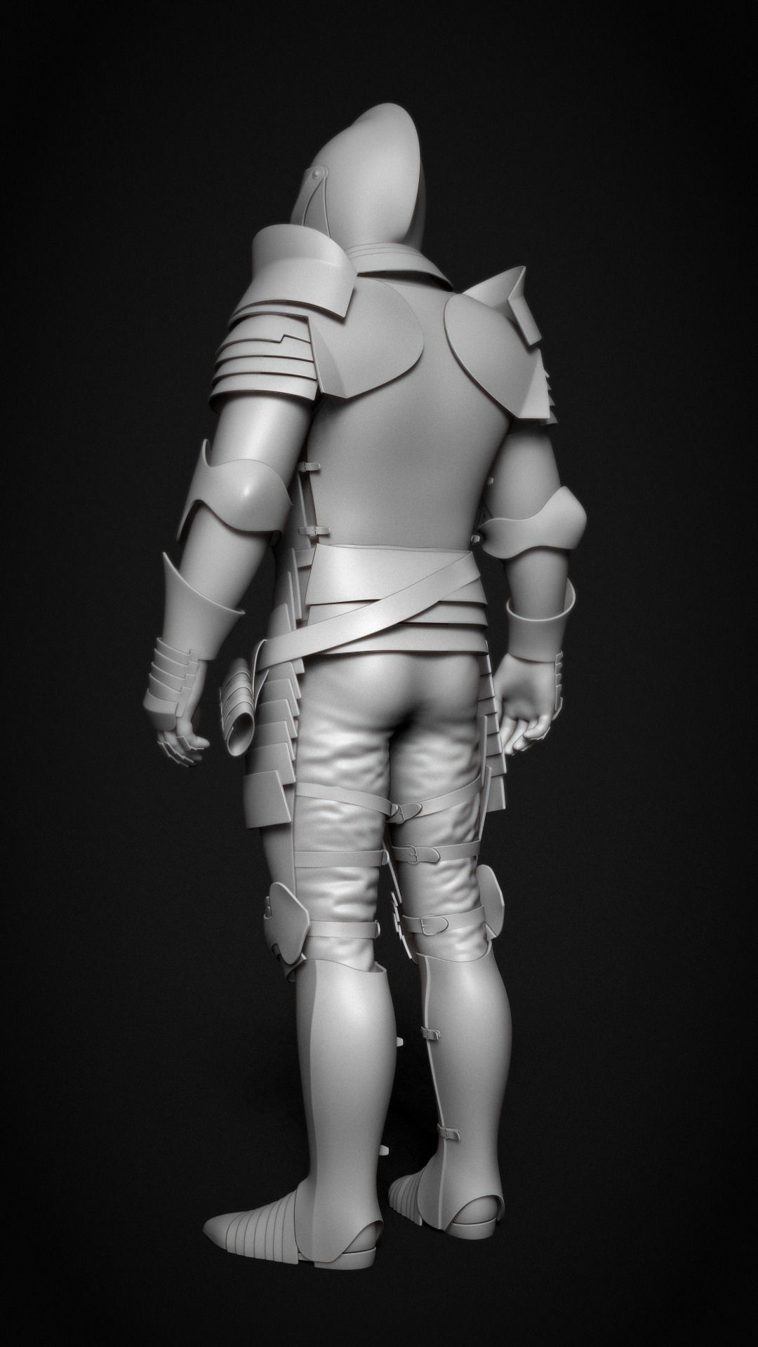 The Knight in armor Low-poly 3D model_9