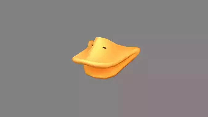 orange duck mouth mask - animal mask Low-poly 3D model