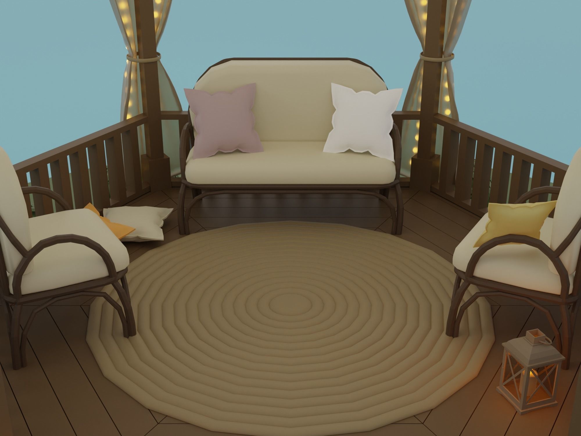 Gazebo Low-poly 3D model_22