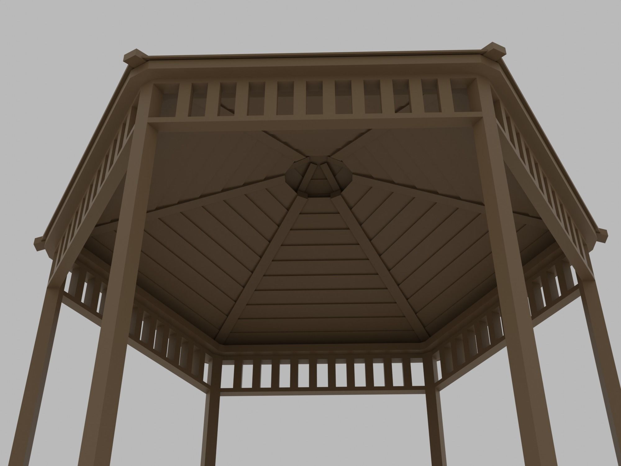Gazebo Low-poly 3D model_8