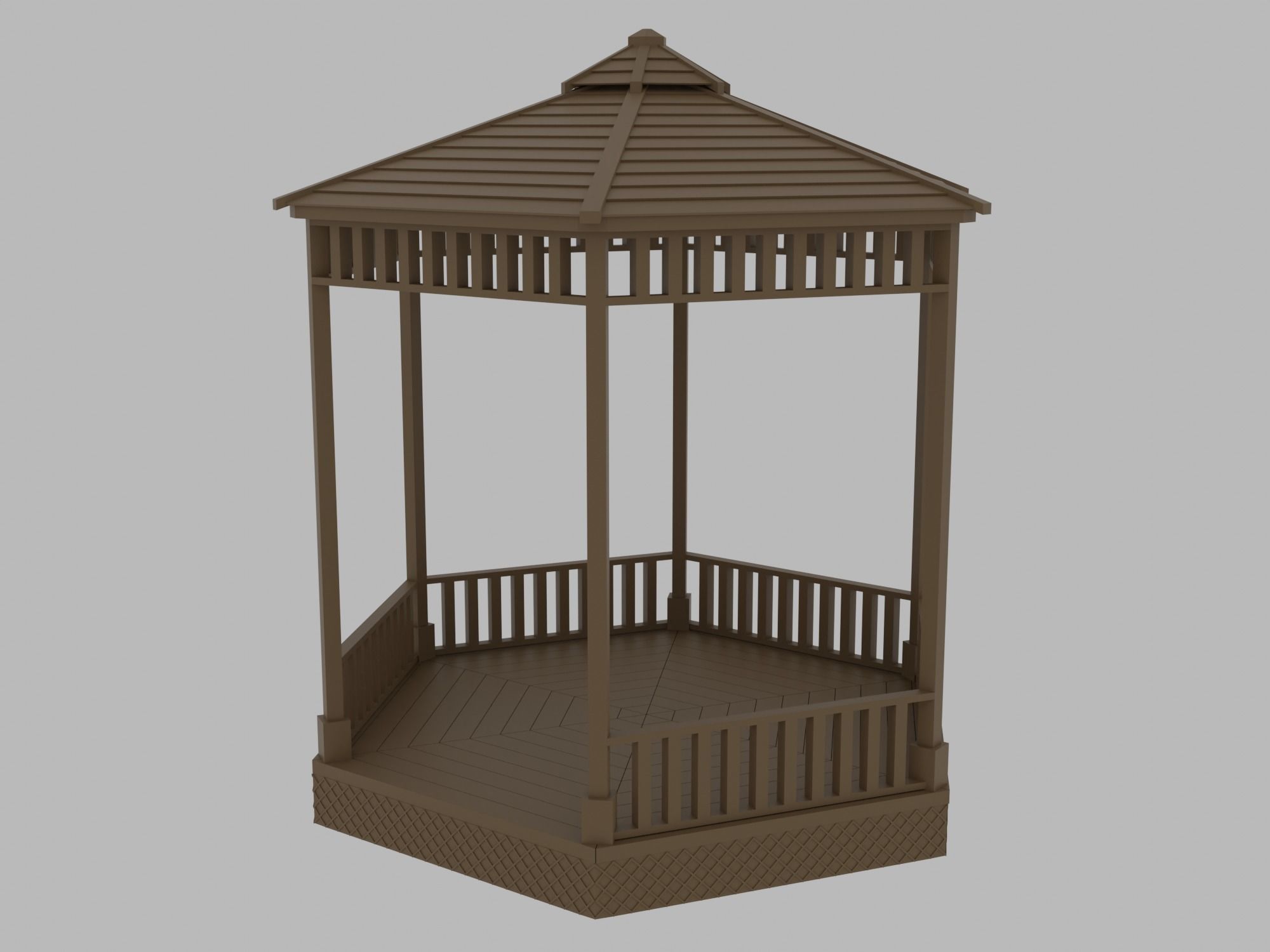 Gazebo Low-poly 3D model_5