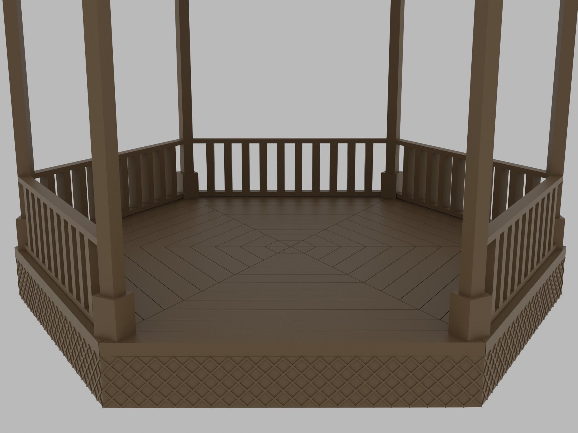 Gazebo Low-poly 3D model_7