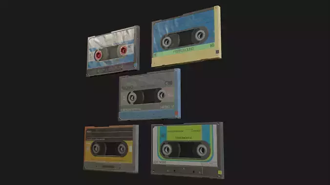 Cassettes Pack 02 Low-poly 3D model Low-poly 3D model
