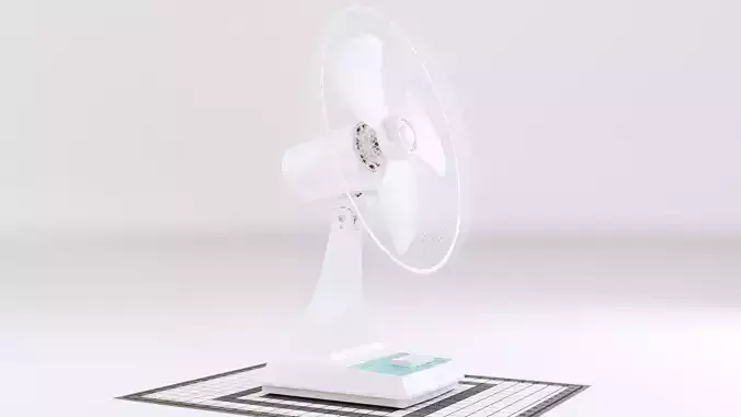 Oscillating Office Desk Fan 3D model