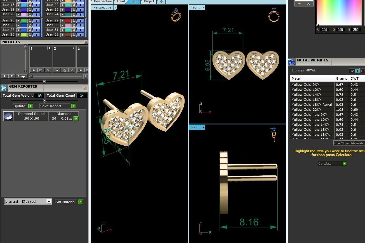 Women Heart Earring  3D print model_10
