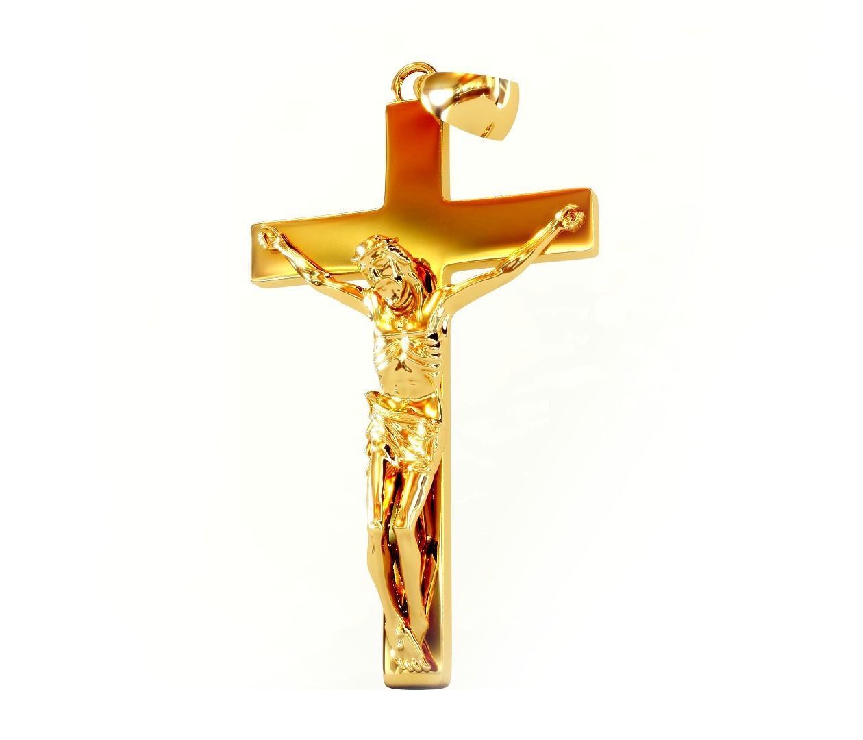 JESUS ON THE CROSS PENDANT 3D print model_2