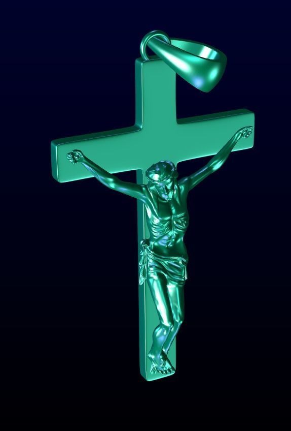 JESUS ON THE CROSS PENDANT 3D print model_9
