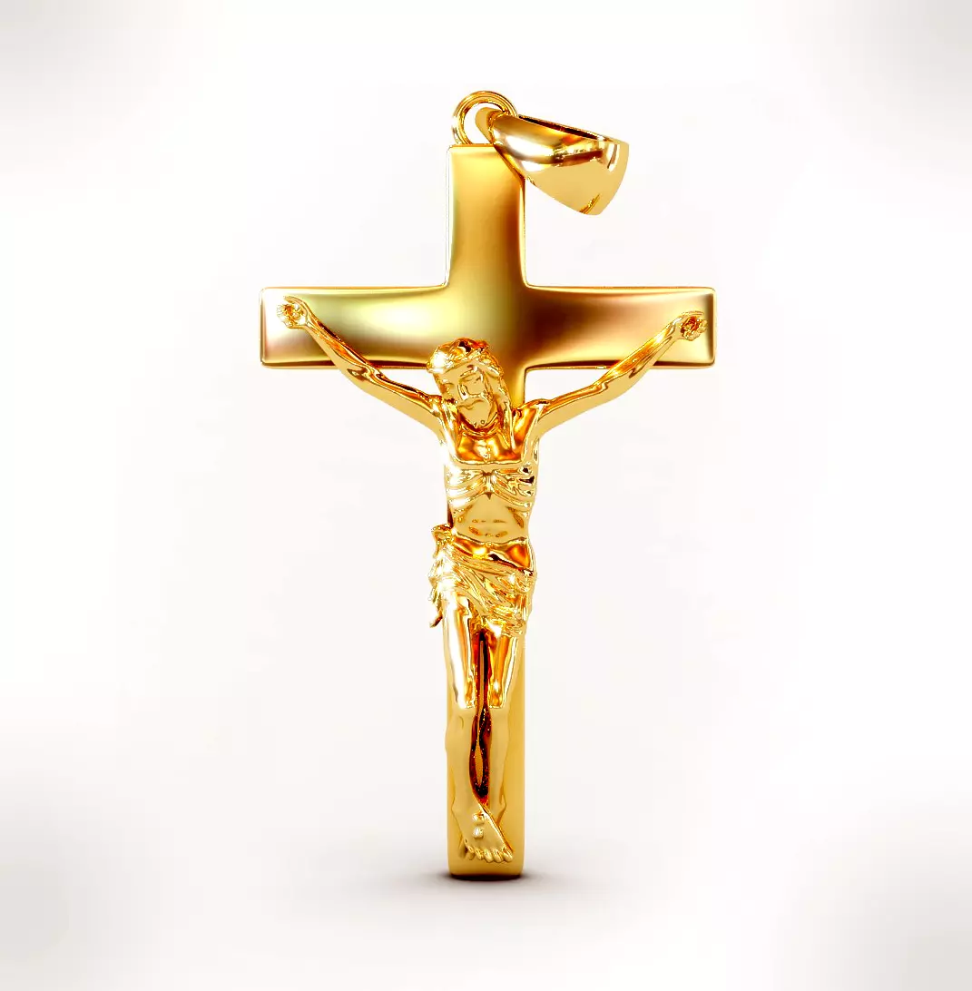 JESUS ON THE CROSS PENDANT 3D print model_0