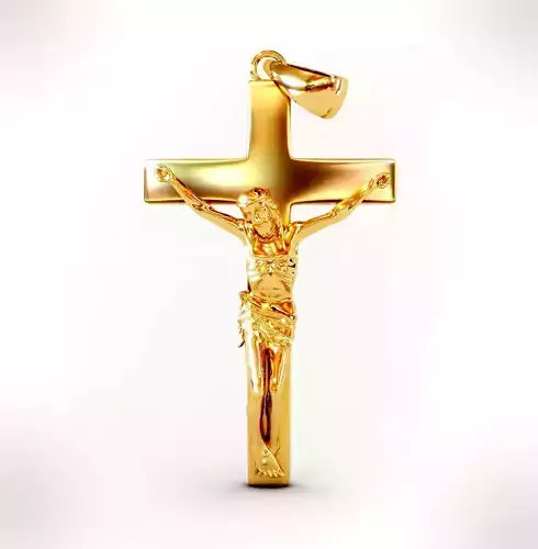 JESUS ON THE CROSS PENDANT 3D print model