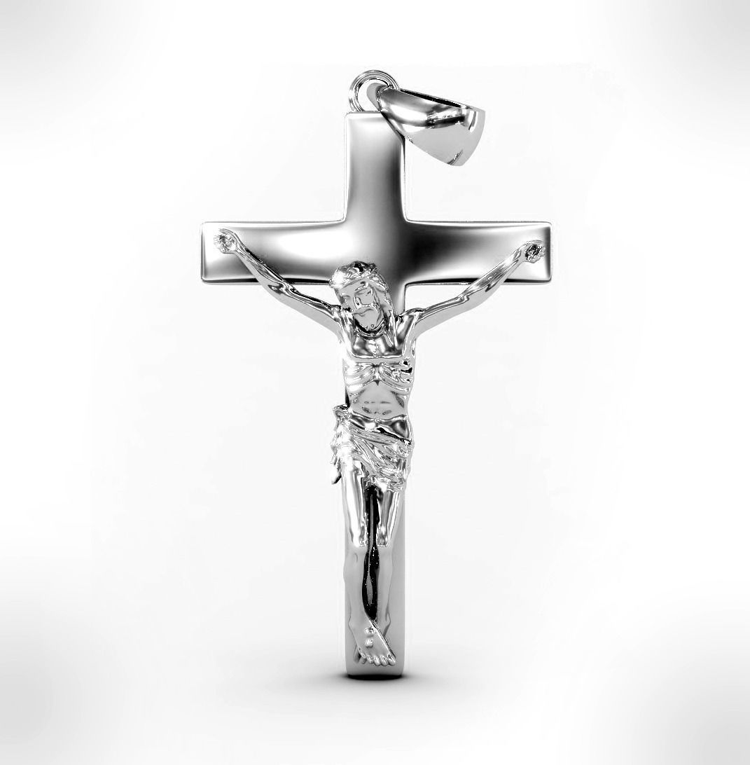 JESUS ON THE CROSS PENDANT 3D print model_1