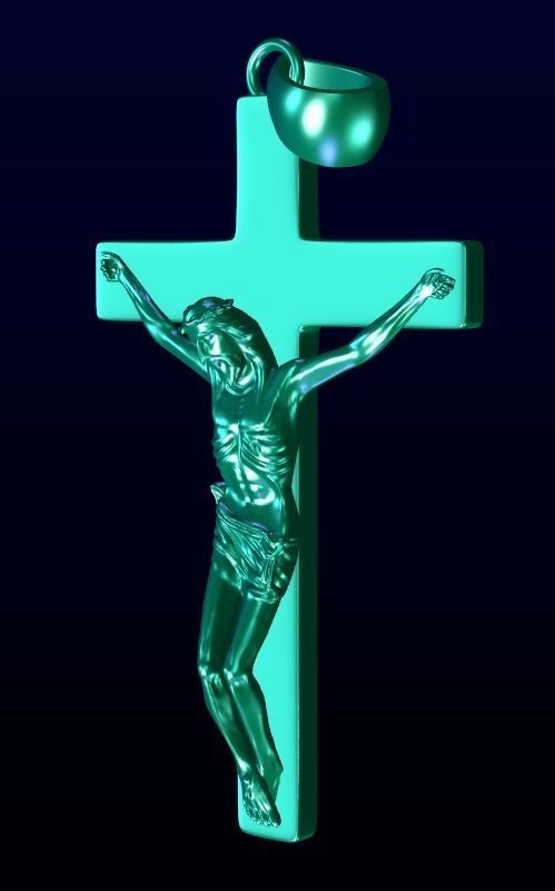 JESUS ON THE CROSS PENDANT 3D print model_8