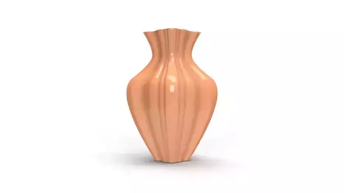 Realistic 3D orange coloured Vase