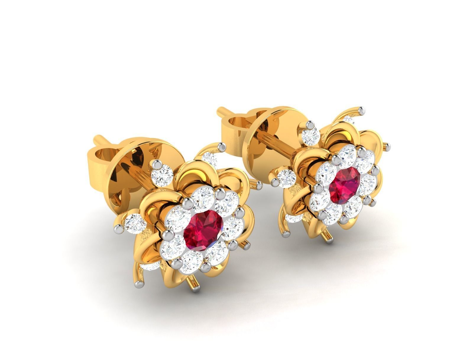 Diamond Earring for Women 3D print model_2