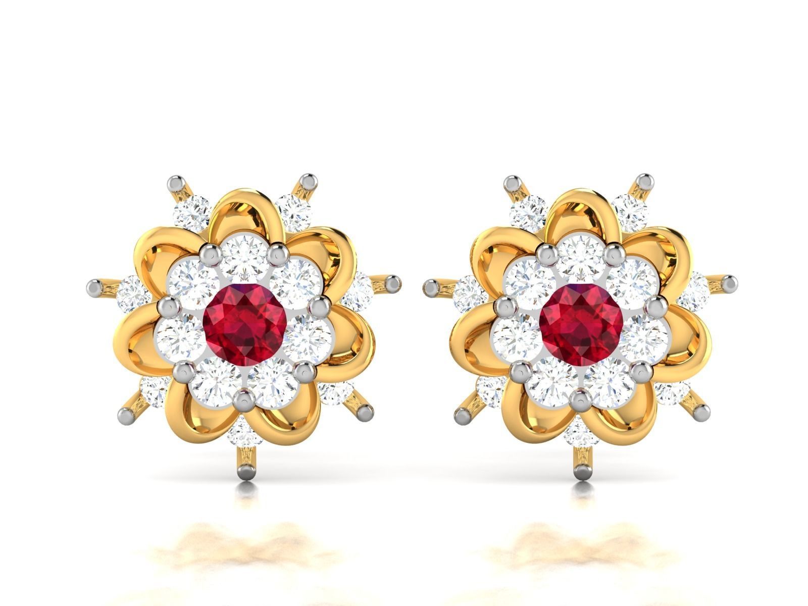 Diamond Earring for Women 3D print model_3