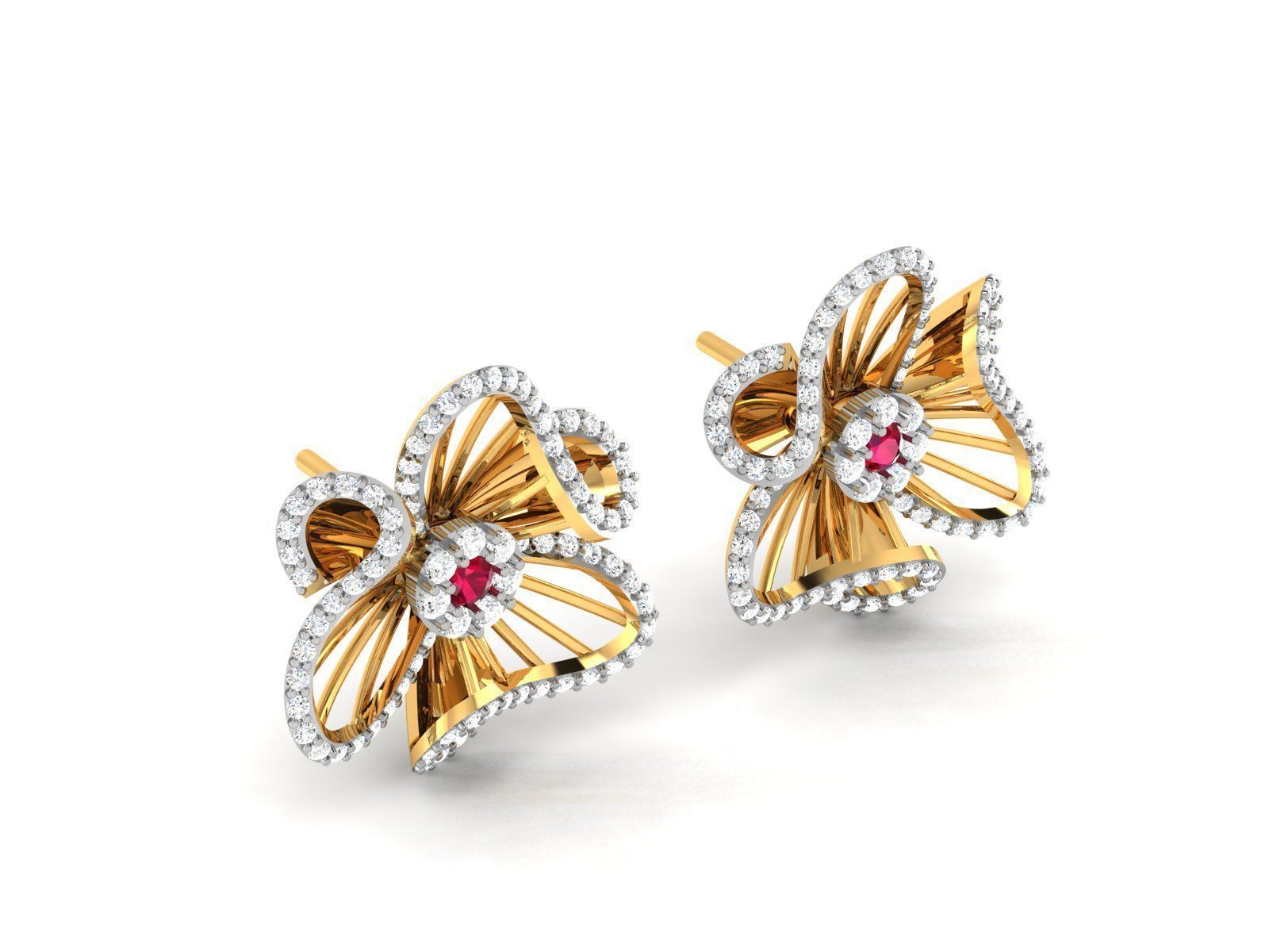 Diamond Earring for Women 3D print model_1