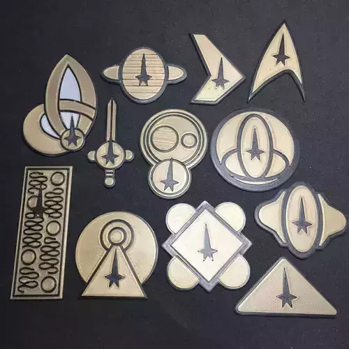 Star Trek Original Constitution class Starship Emblem Badges 3D print model