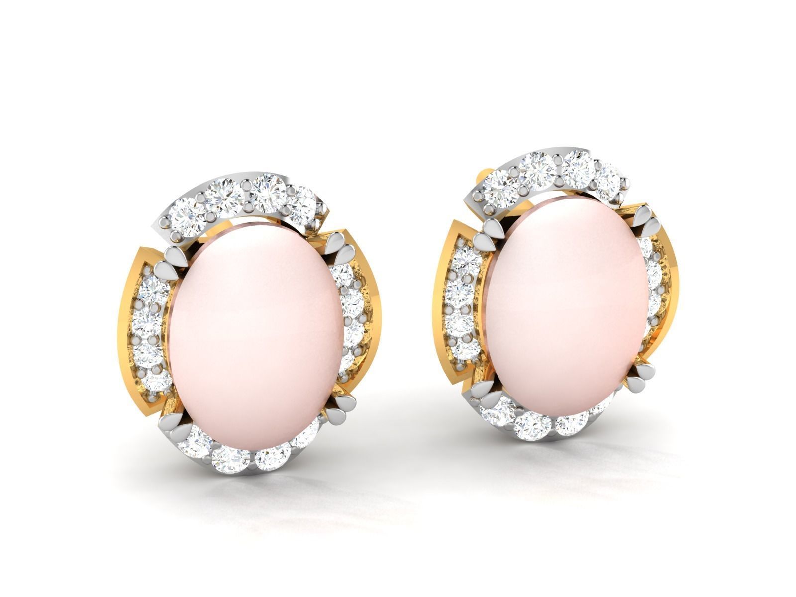 Opal Stone Earring for Women 3D print model_2