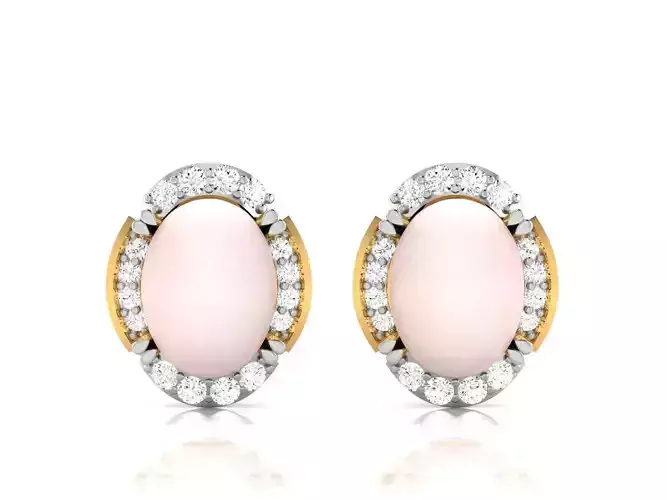 Opal Stone Earring for Women 3D print model
