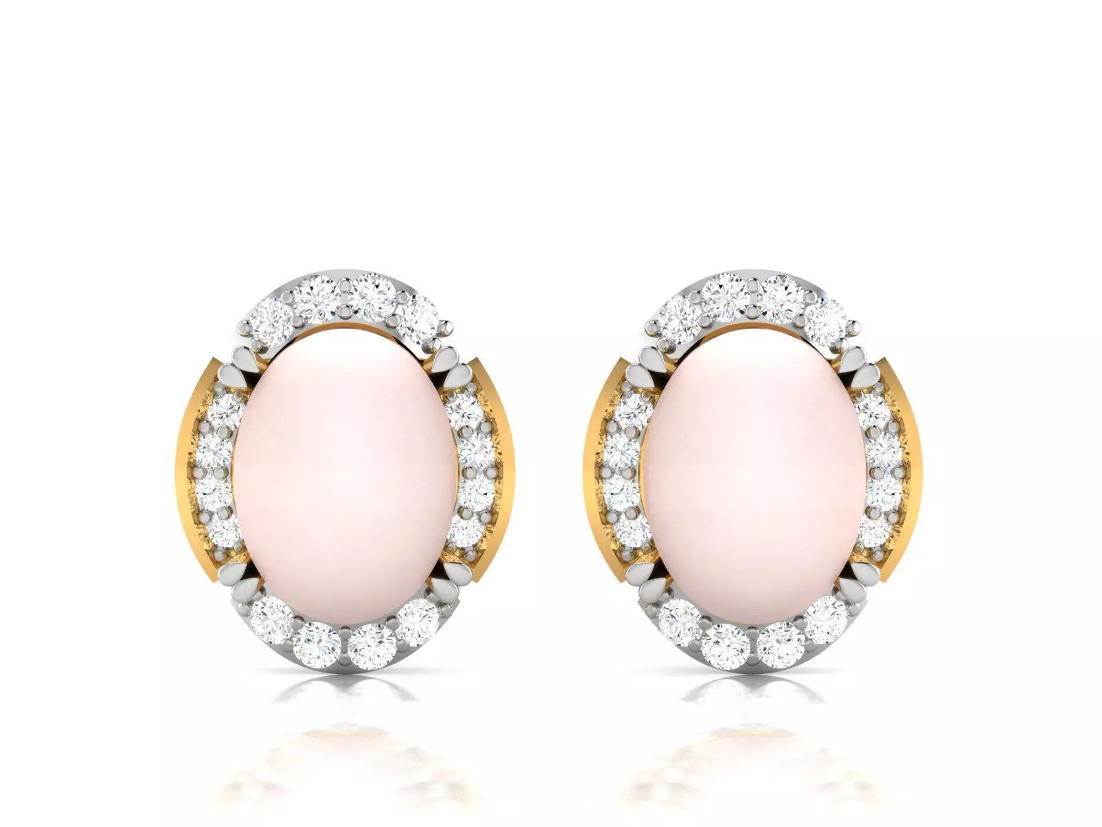 Opal Stone Earring for Women 3D print model_0