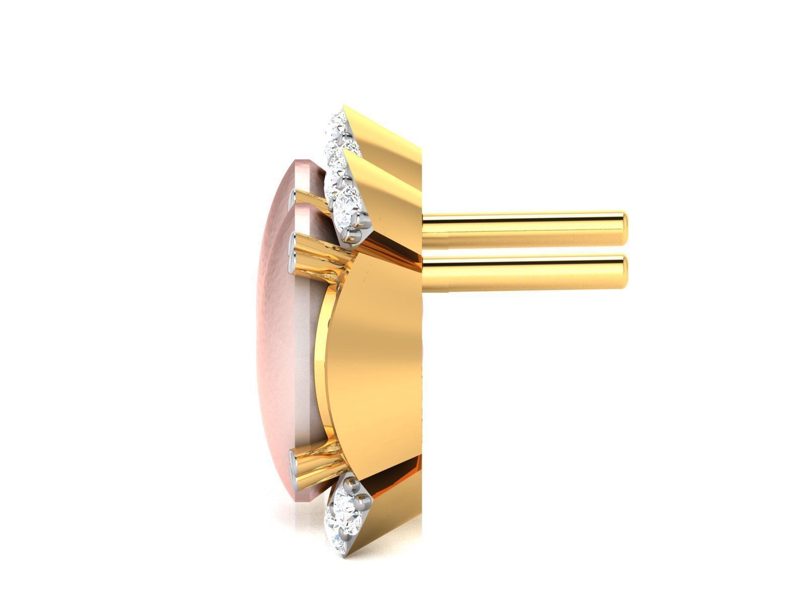 Opal Stone Earring for Women 3D print model_4