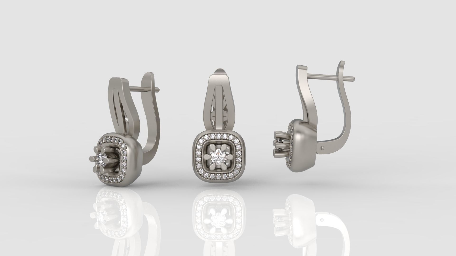 Ring and Earrings Diamond jewelry set 3d print model A 01 3D print model_7