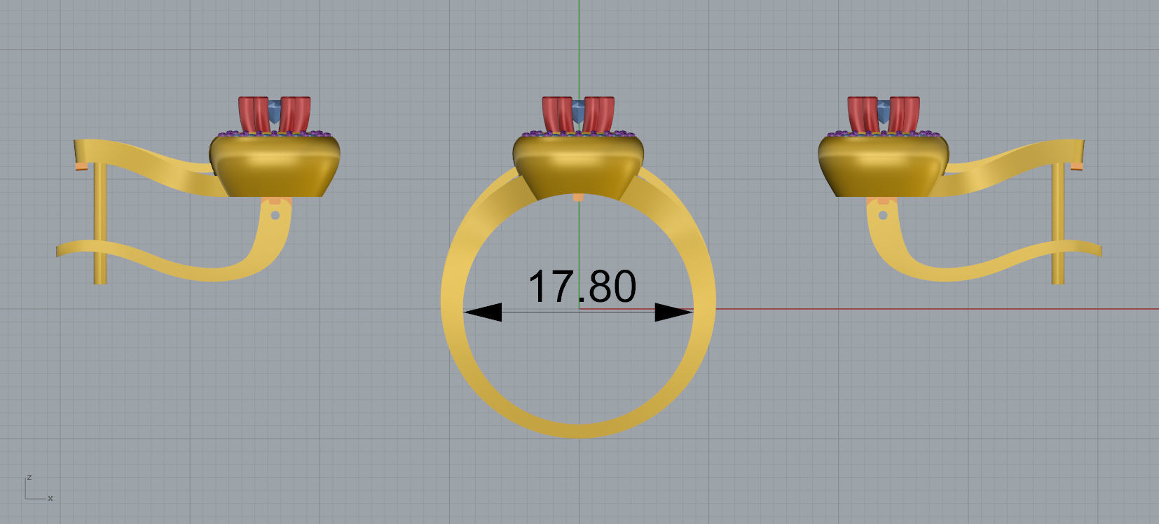 Ring and Earrings Diamond jewelry set 3d print model A 01 3D print model_11