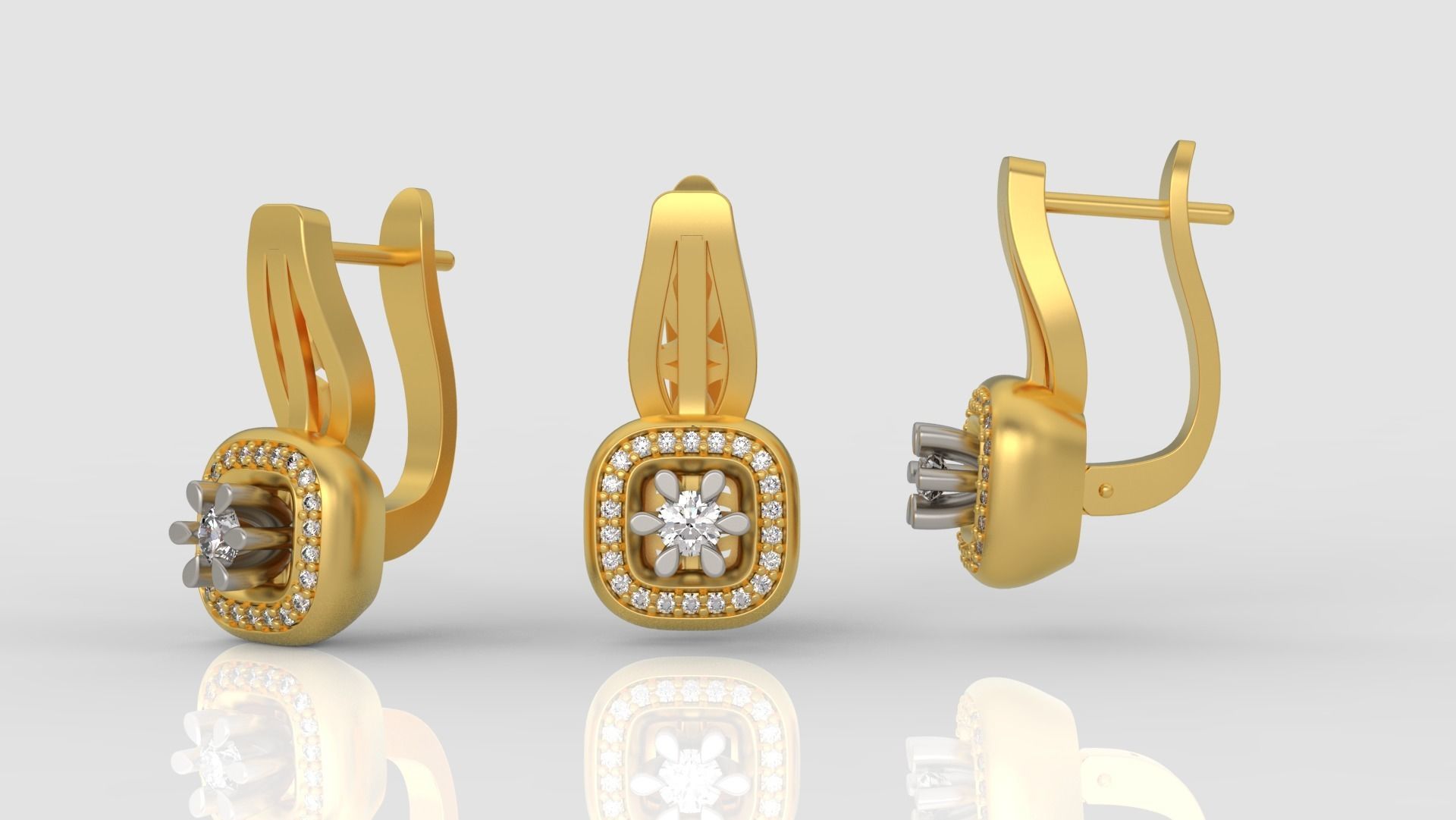 Ring and Earrings Diamond jewelry set 3d print model A 01 3D print model_8