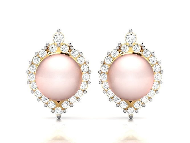 Opal Stone Earring for Women 3D print model