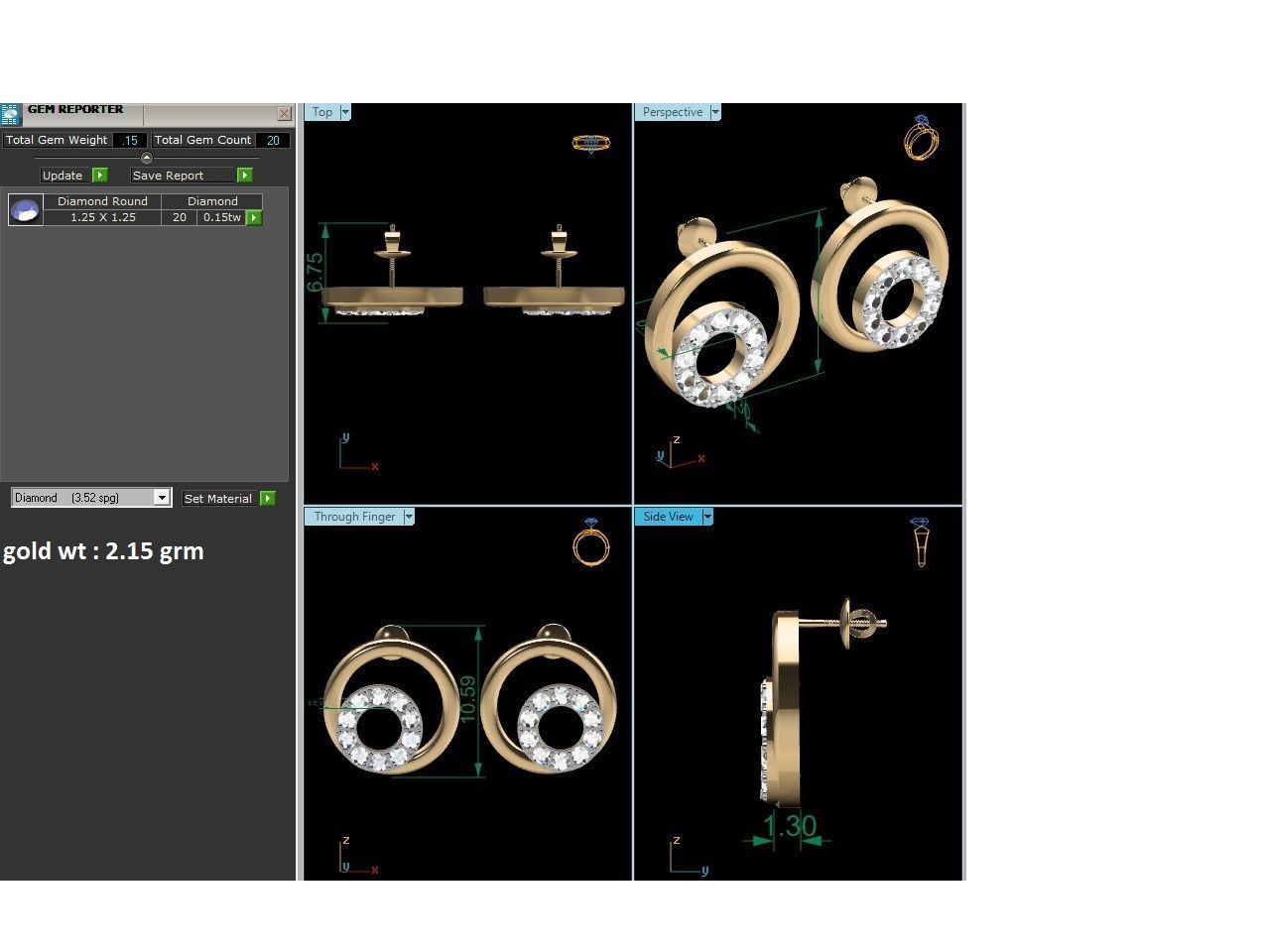 Diamond Earring for Women 3D print model_5