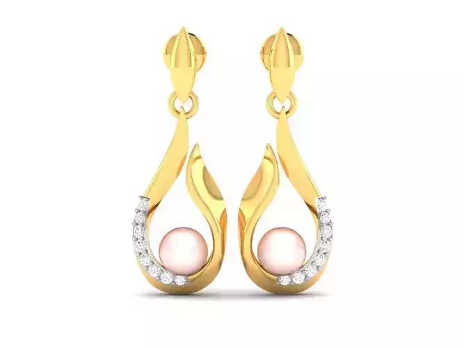 Opal Stone Earring for Women 3D print model