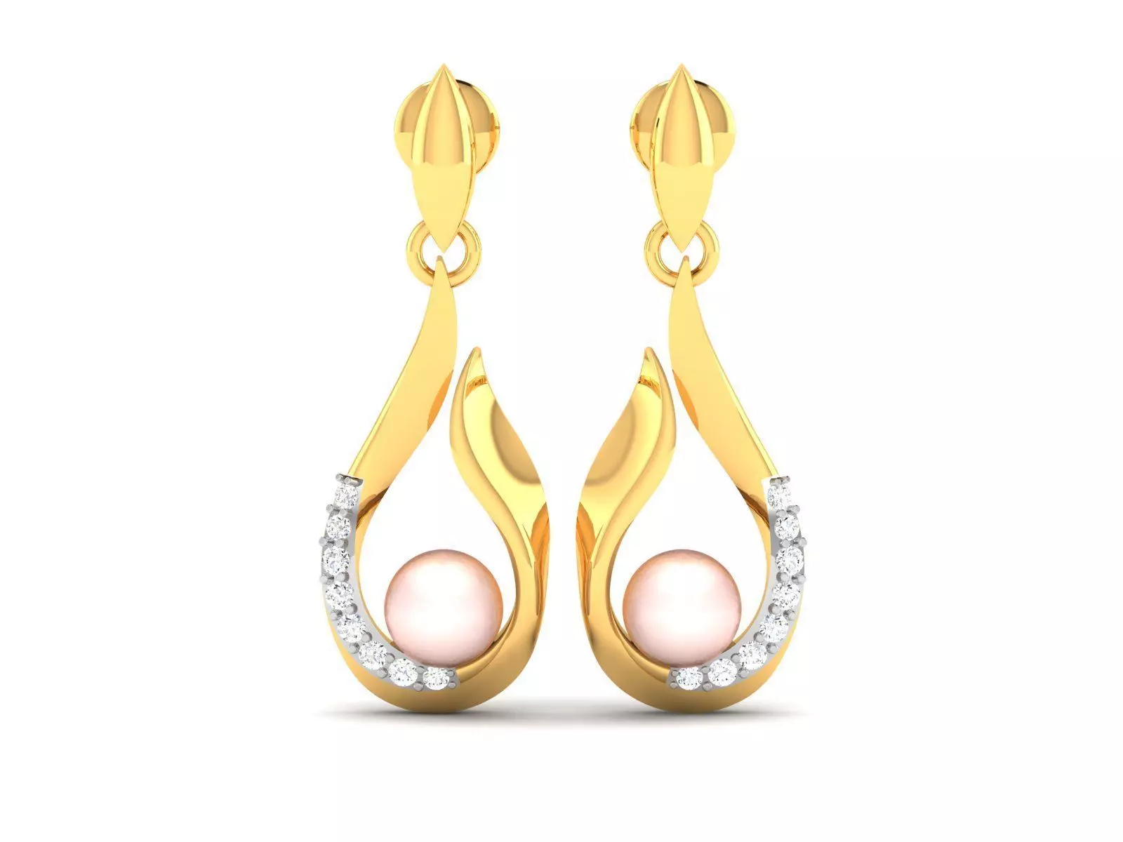 Opal Stone Earring for Women 3D print model_0