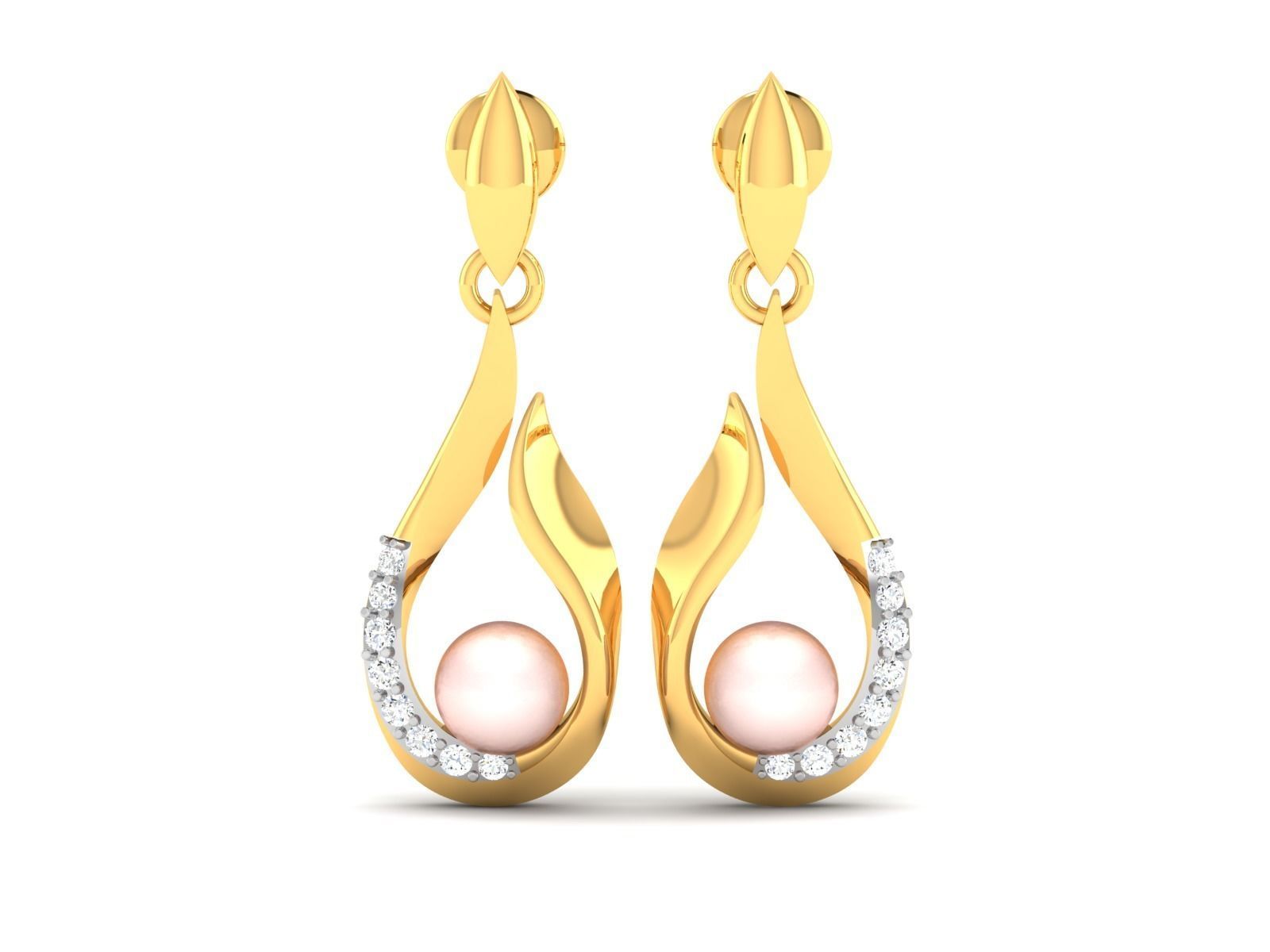 Opal Stone Earring for Women 3D print model_3