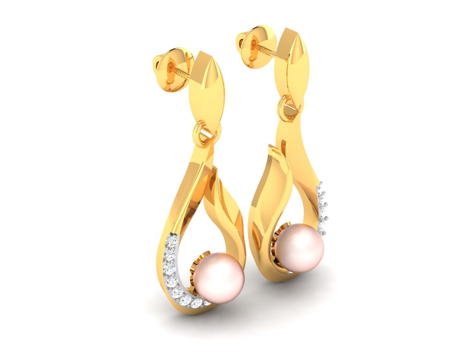 Opal Stone Earring for Women 3D print model_2