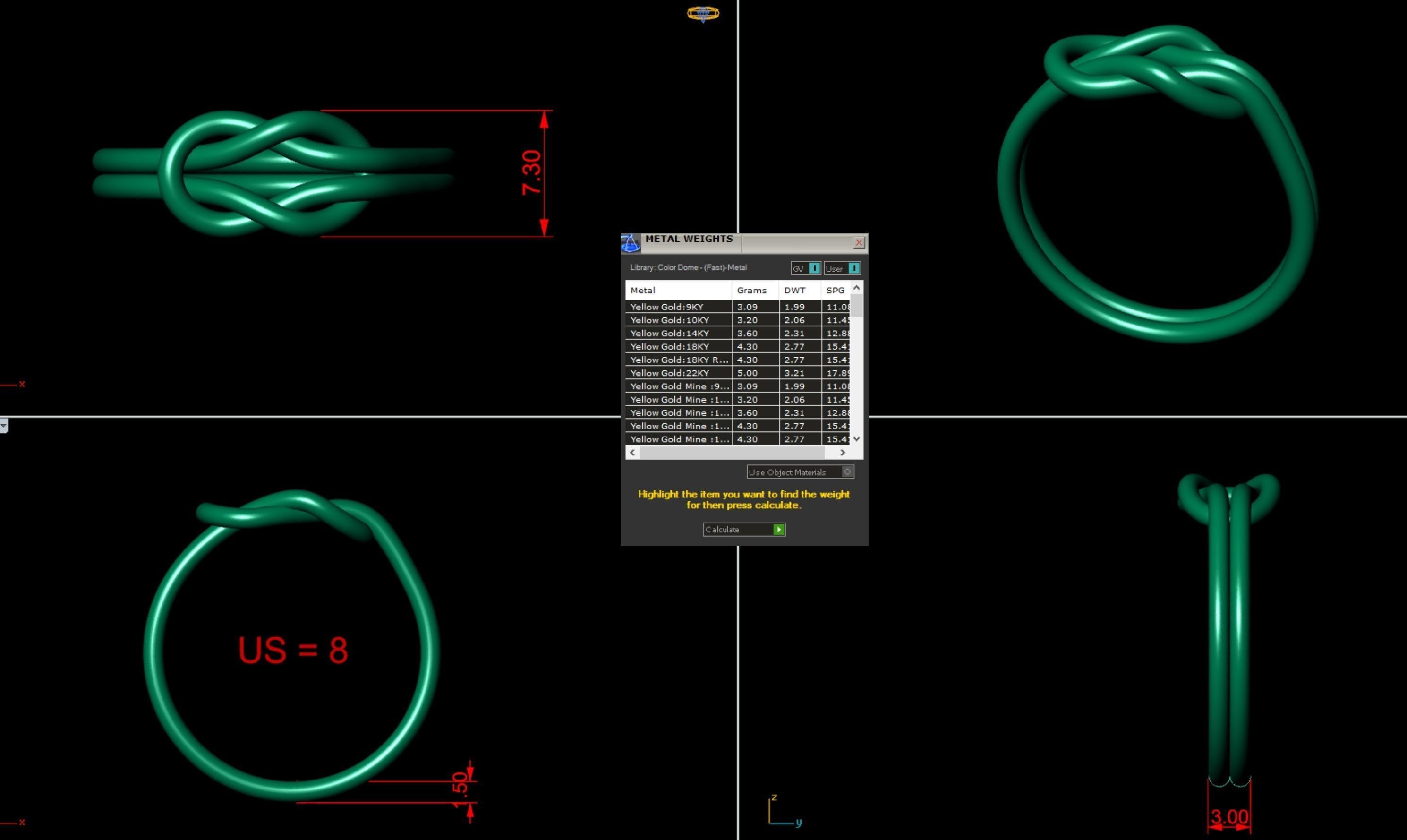 Ribbon Fold Plain Ring For Daily Use 3D print model_5