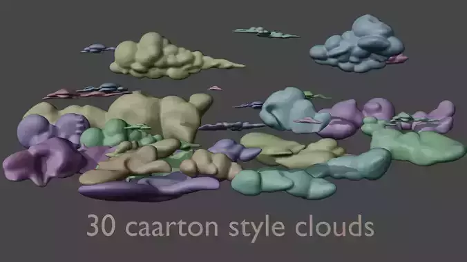 Cloud cartoon blender 3D model